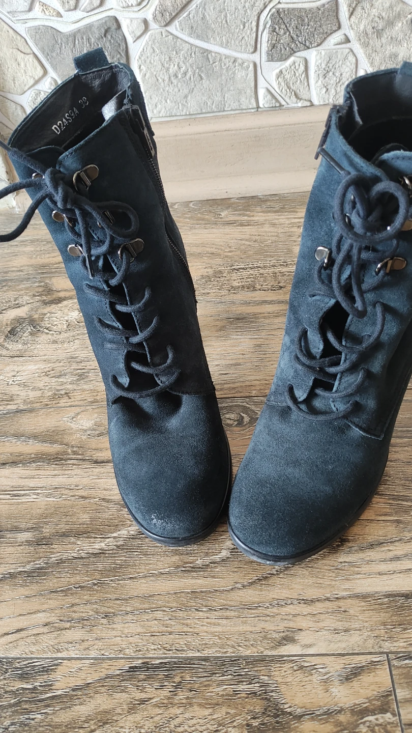 Geox Suede Lace-Up Heeled Ankle Boots - photo 3