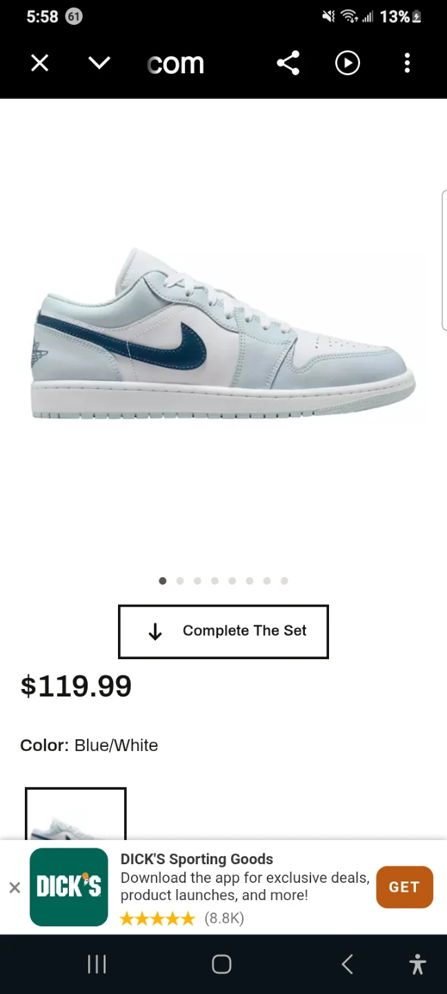 Air Jordan 1 Low SE "Blue/White" Sneakers