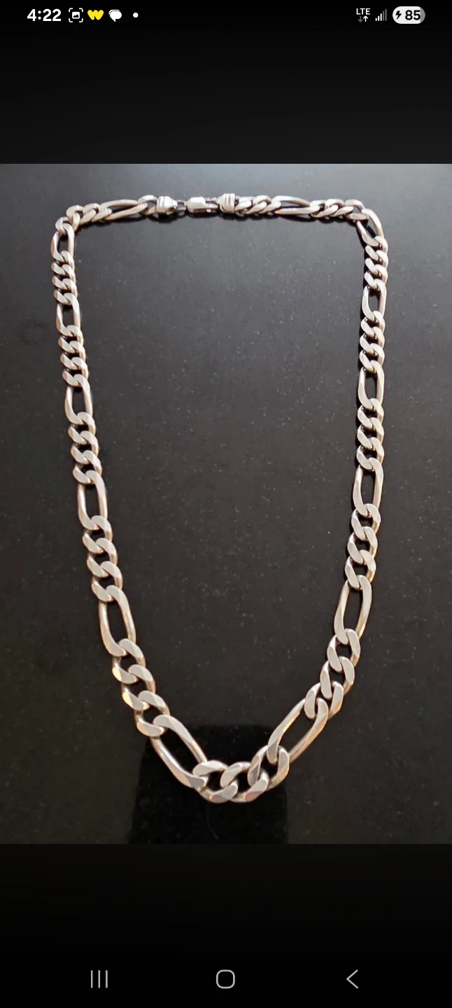 80 gram Silver Figaro Chain Necklace
