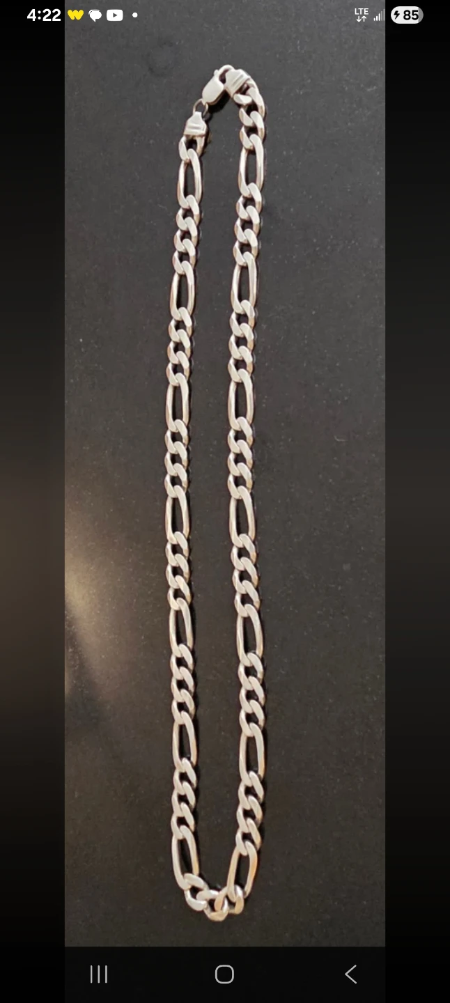 80 gram Silver Figaro Chain Necklace - photo 2