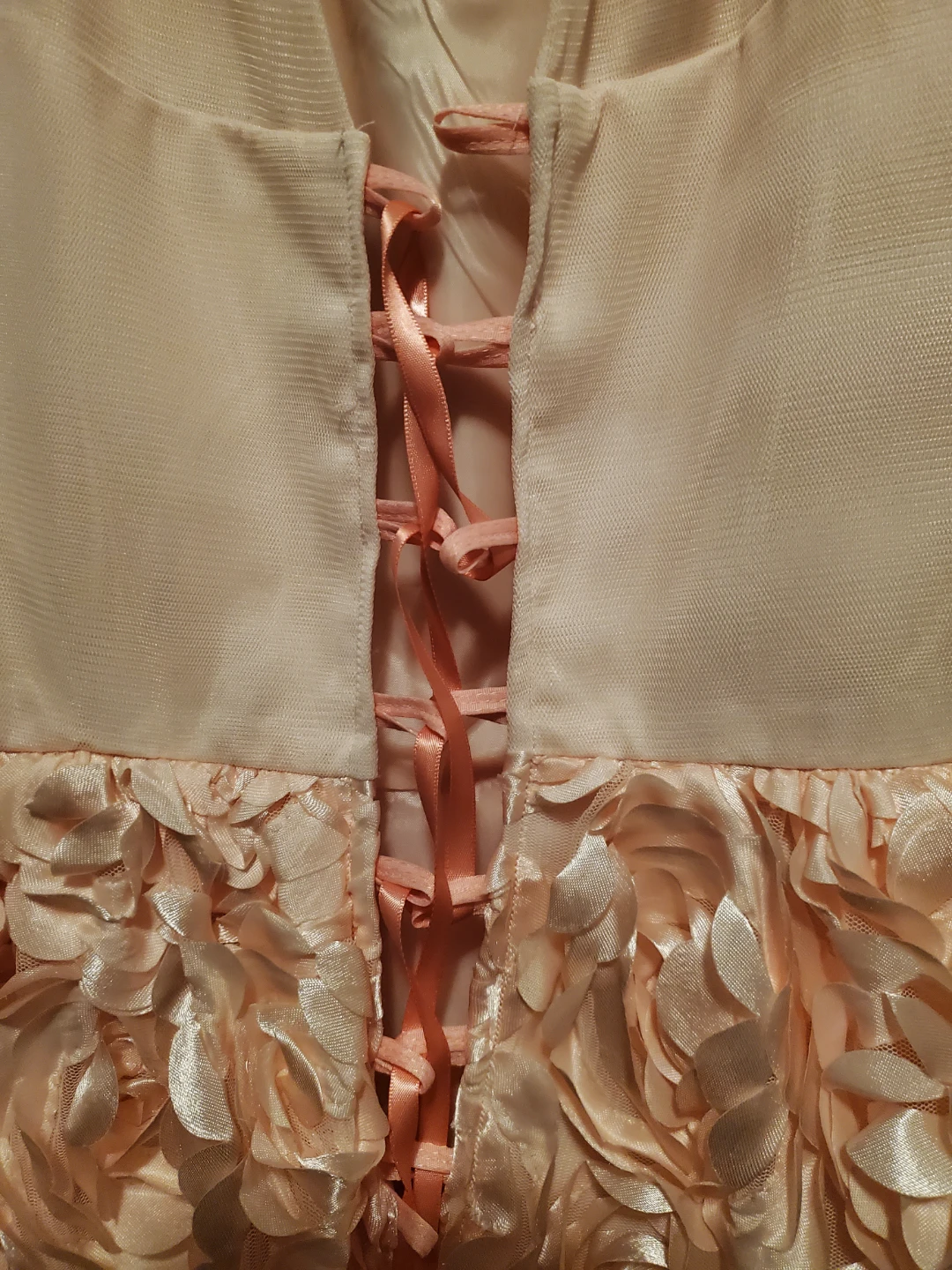 Rare Editions Pink Rosette Lace-Up Dress Size 10 - photo 4