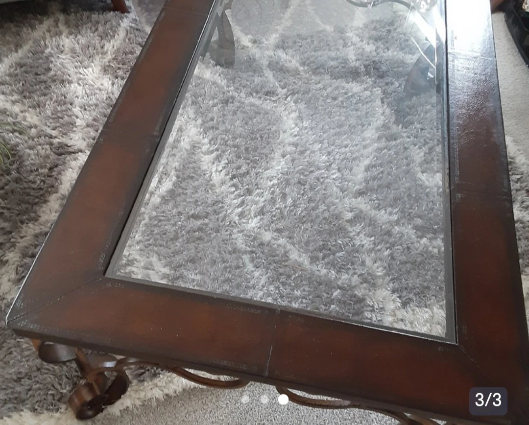 Dark Wood and Glass Coffee Table - photo 3