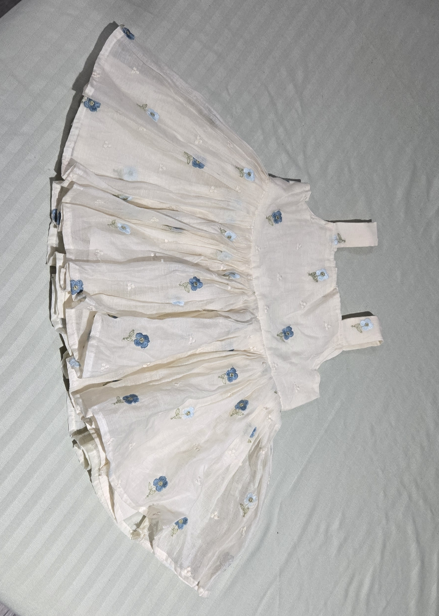 🎁👗pure cotton for babies_ floral embroidered dress_new unused - photo 3