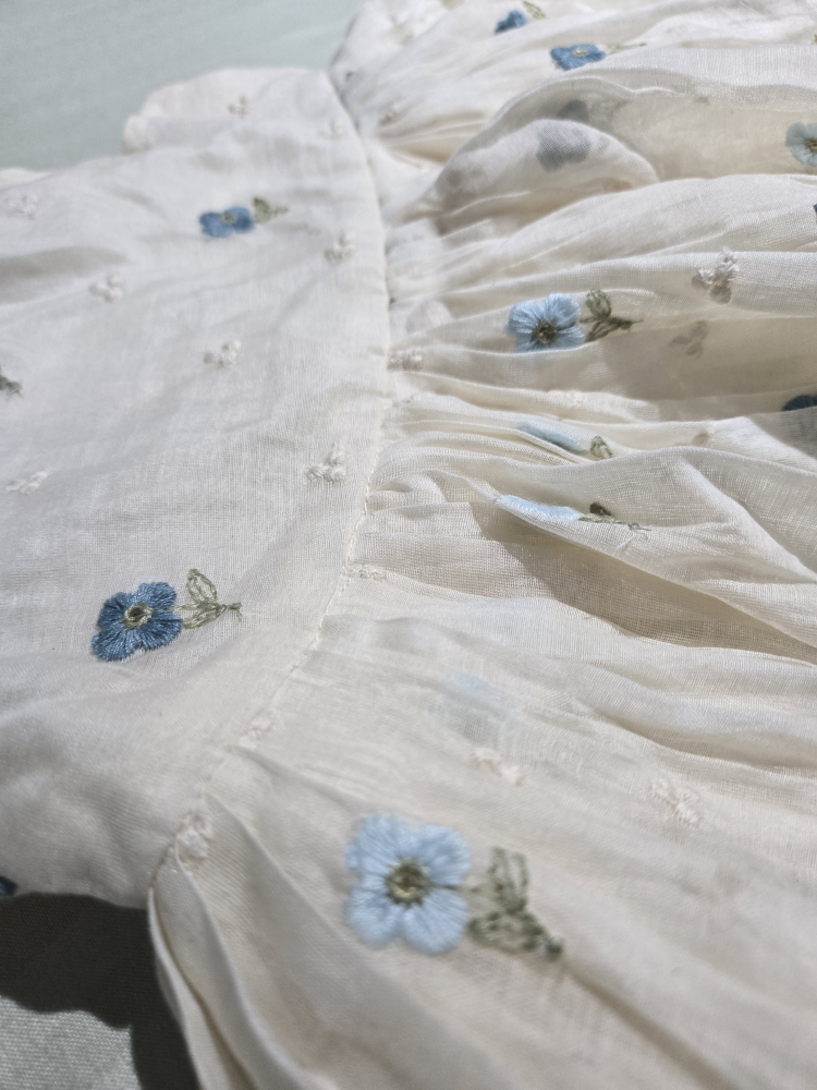 🎁👗pure cotton for babies_ floral embroidered dress_new unused