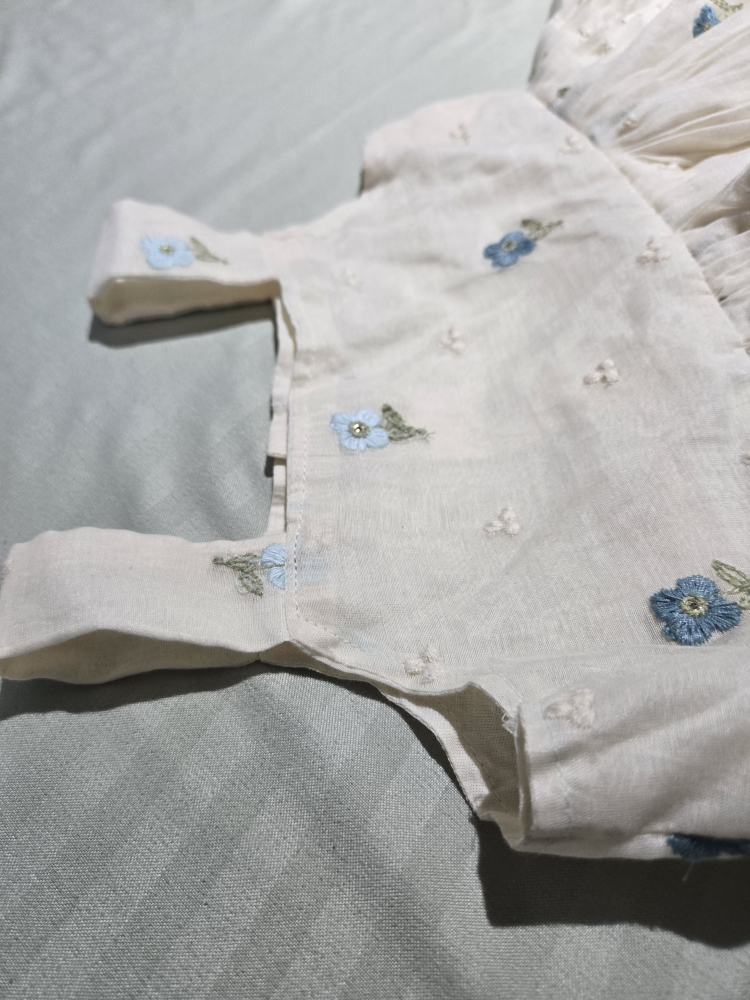 🎁👗pure cotton for babies_ floral embroidered dress_new unused - photo 2