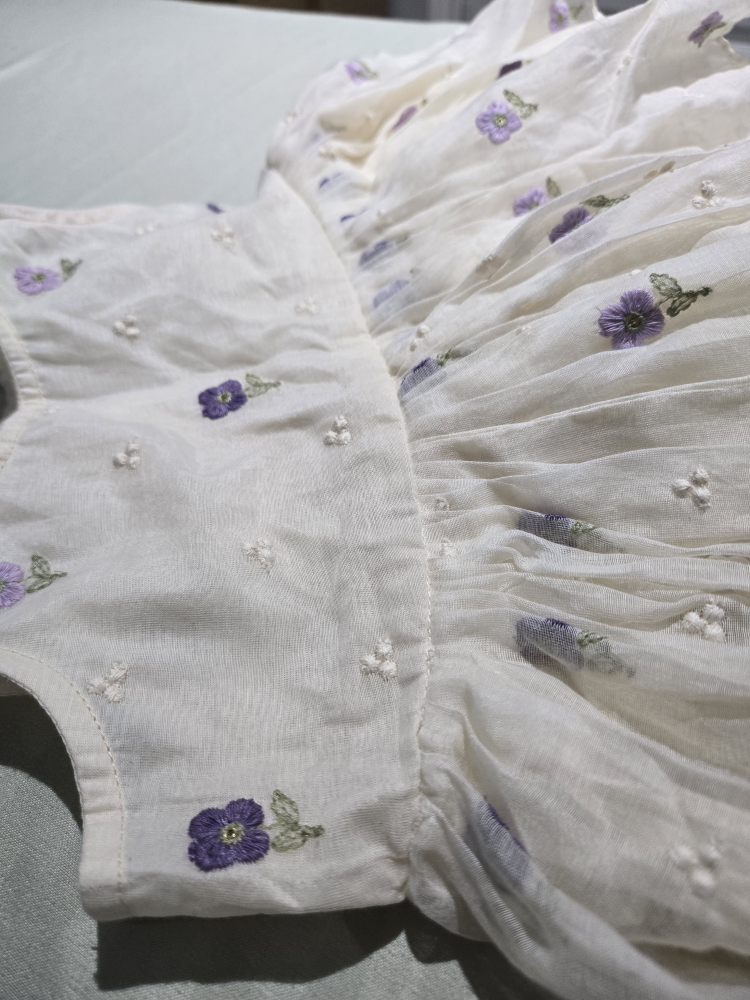 🎁👗pure cotton for babies_ floral embroidered dress_new unused - photo 4