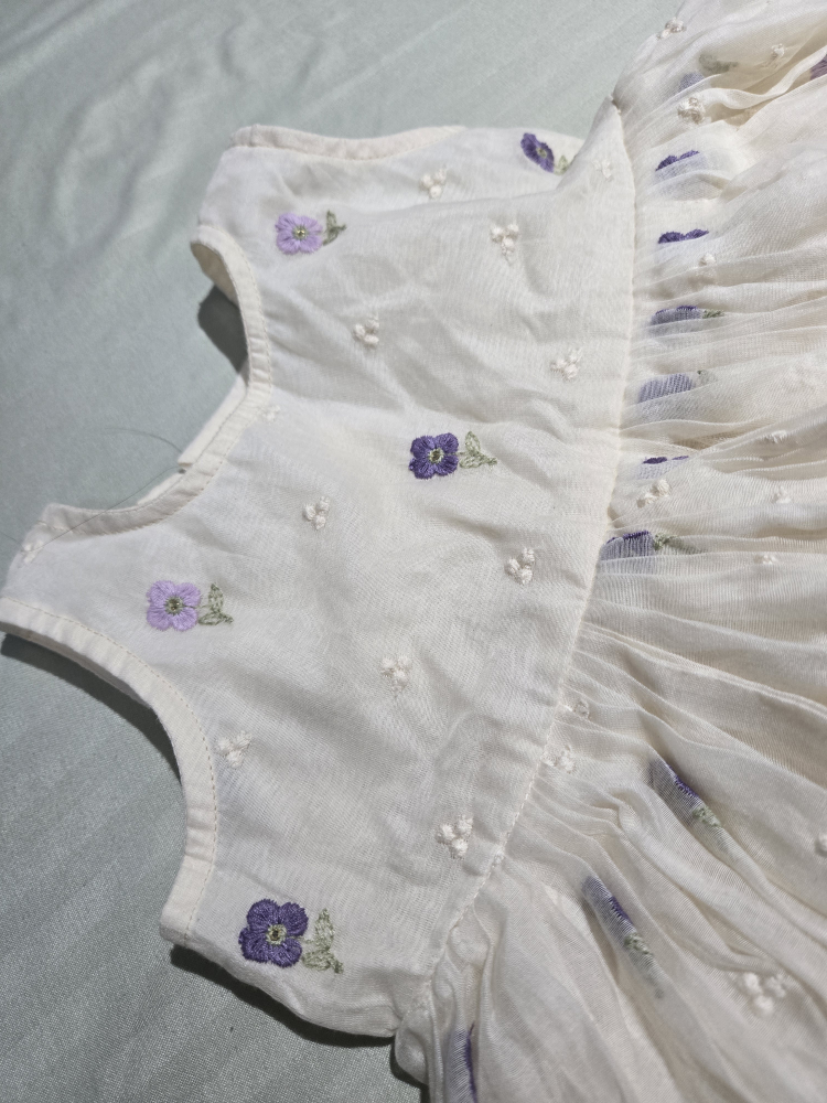 🎁👗pure cotton for babies_ floral embroidered dress_new unused - photo 5