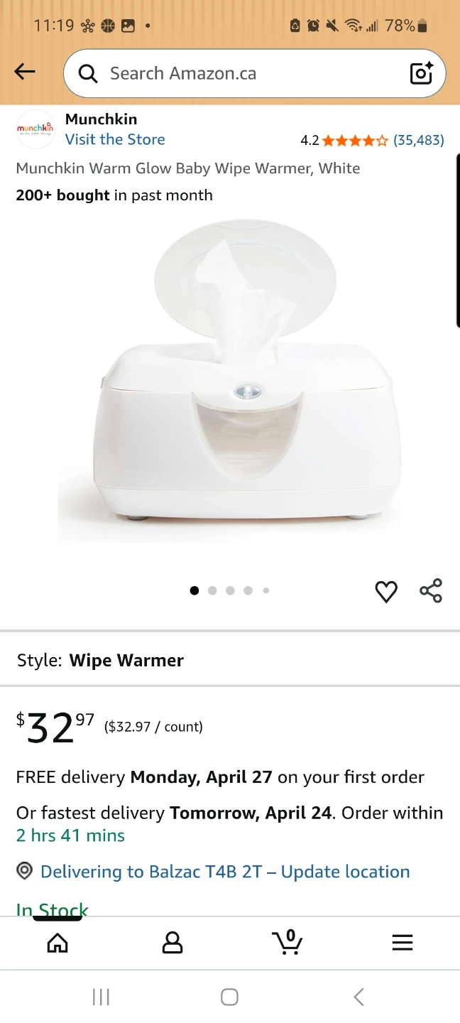 Like new Munchkin Warm Glow Baby Wipe Warmer 🌱