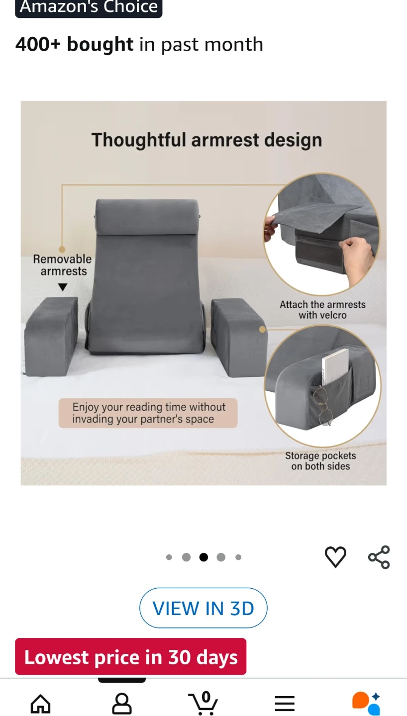 ENITYA Reading Pillow for Bed Sitting Adult Backrest Cushion - photo 4