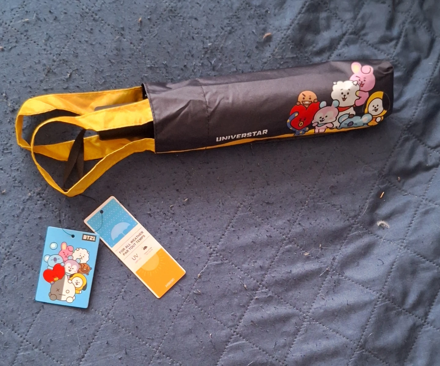 BTS Miniso BT21 All Weather compact Umbrella with cover and tags