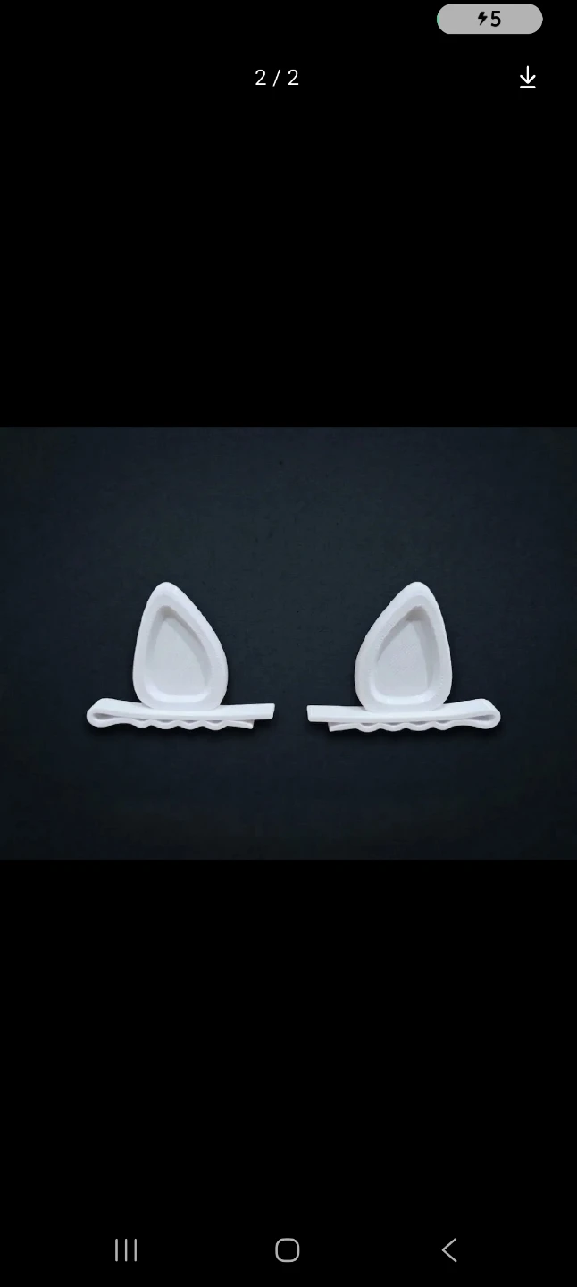 White Cat Ear Hair Clips