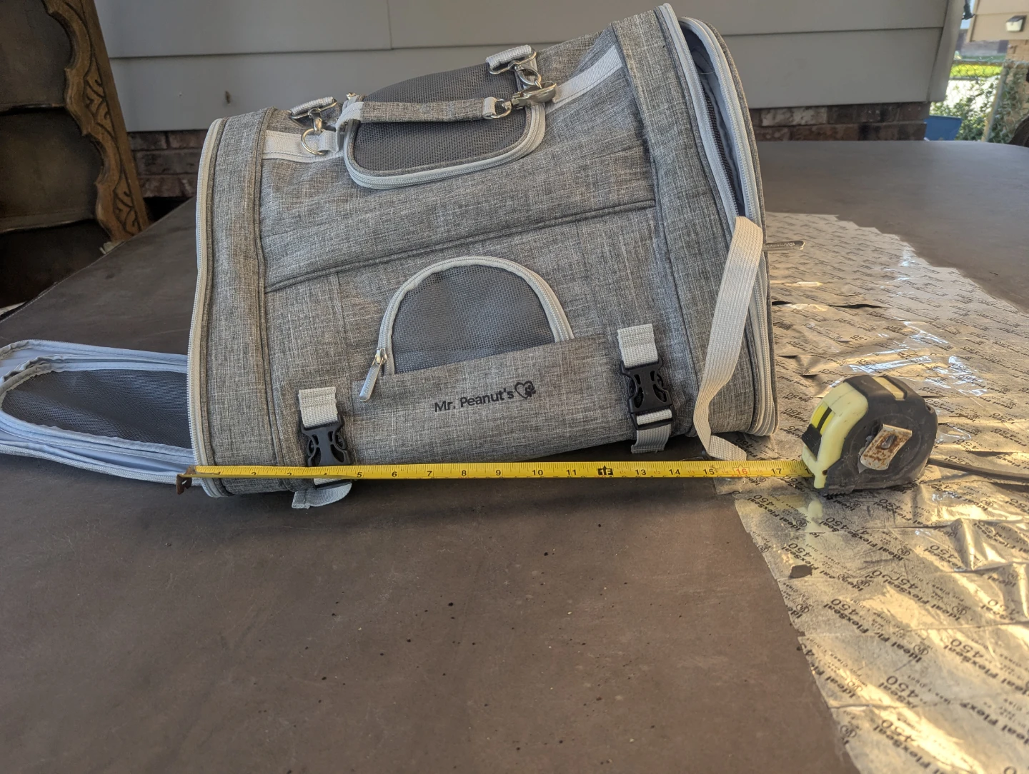 Mr. Peanut's Grey Pet Carrier