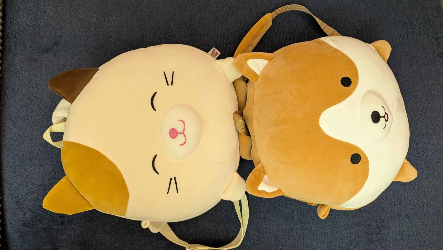Plush Cat and Dog Backpacks