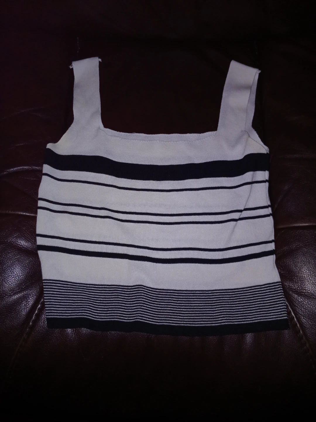 Striped Square Neck Tank Top
