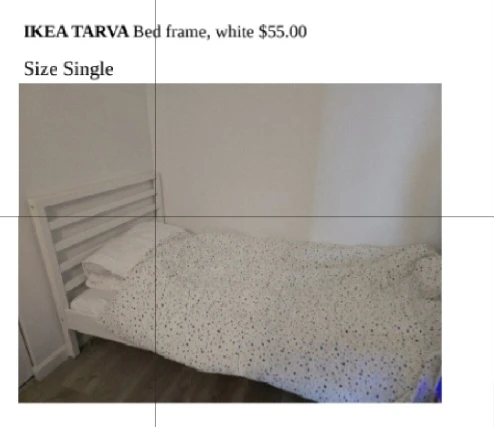 IKEA TARVA Single Bed Frame - White