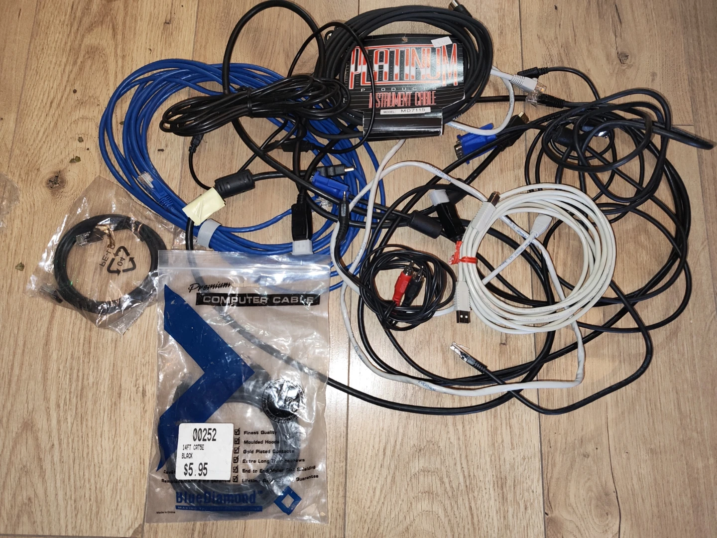 Lot of various cables.