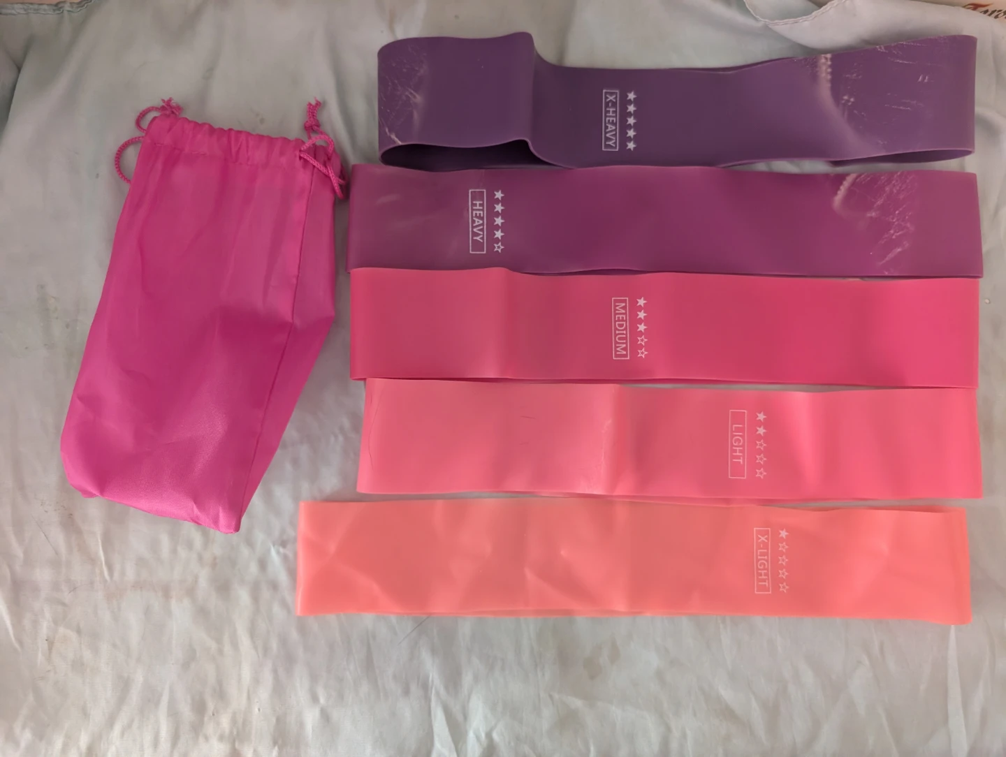 Set of 5 Resistance Bands with Pouch