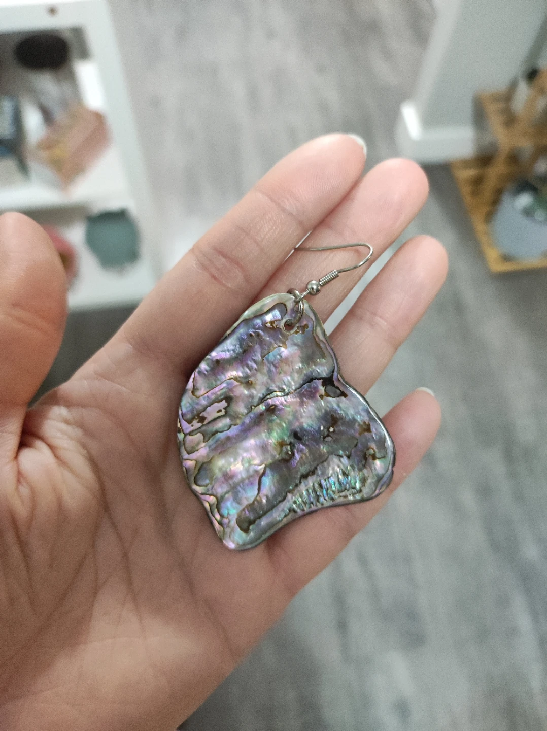 Irregular Shaped Paua Shell Earrings - photo 3