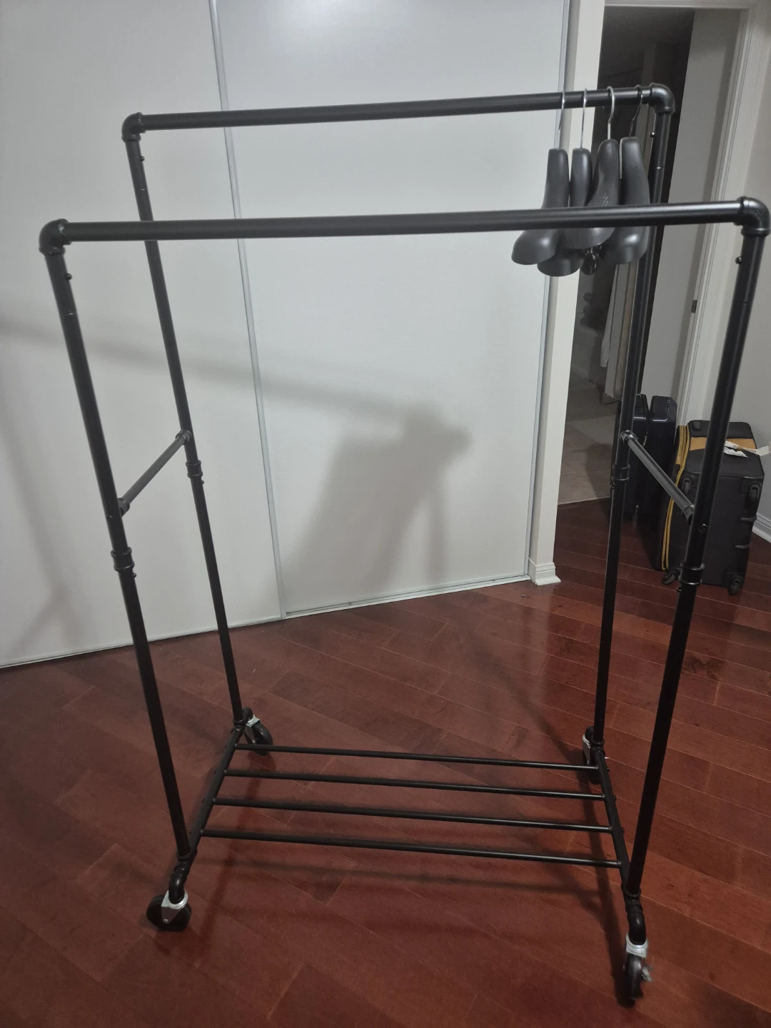 (Available until May 1st) Black Metal Rolling Garment Rack - photo 2