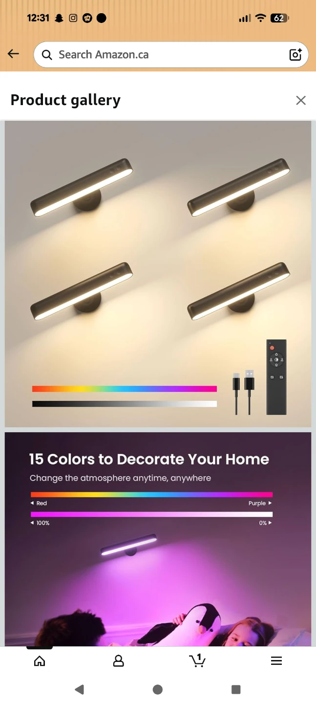 Set of 4 LED Vanity Lights with Remote - photo 2