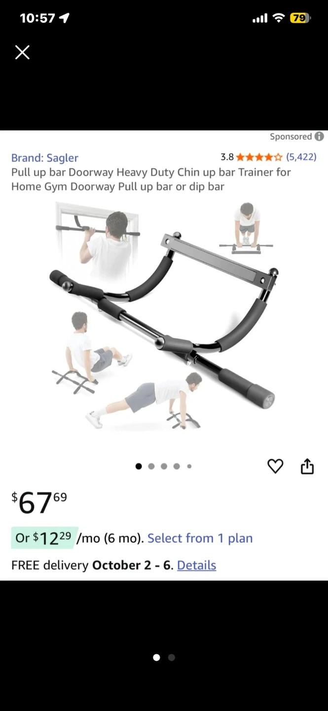 Sagler Doorway Pull Up Bar - photo 2