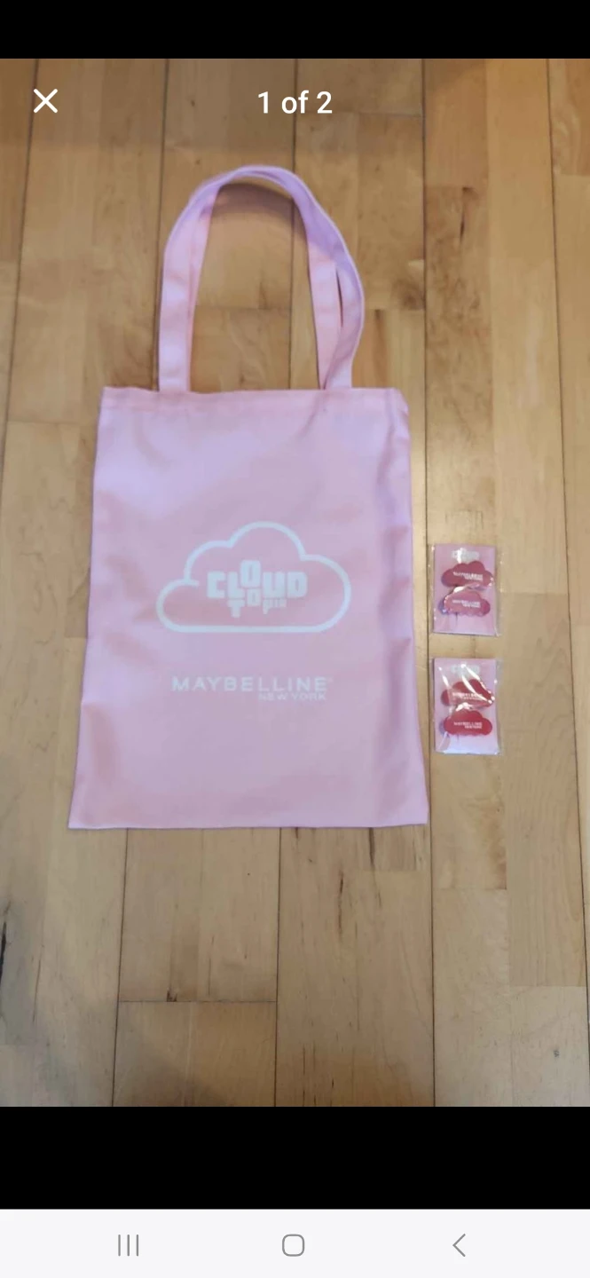 Maybelline Cloudtopia Pink Tote Bag, Cloud Clips