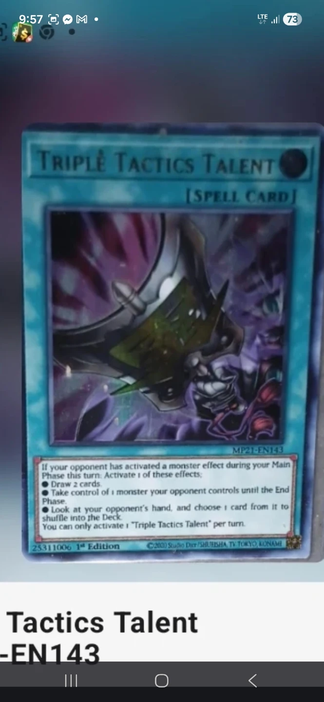 Yu-Gi-Oh! TRIPLE TACTICS TALENT Spell Card MP21-EN143