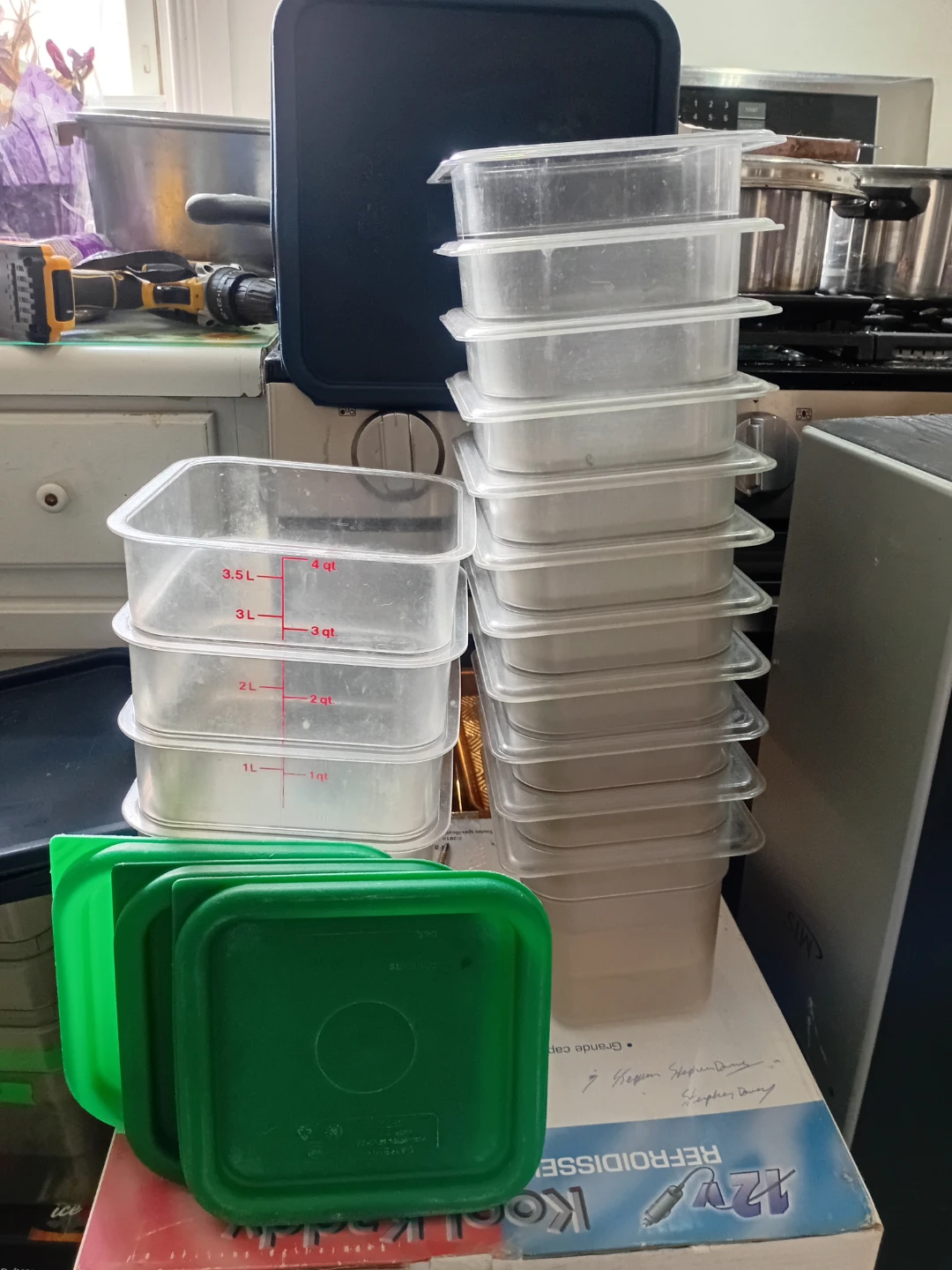 Cambro and 1/6 pans  Stackable Food Storage Containers with Lids