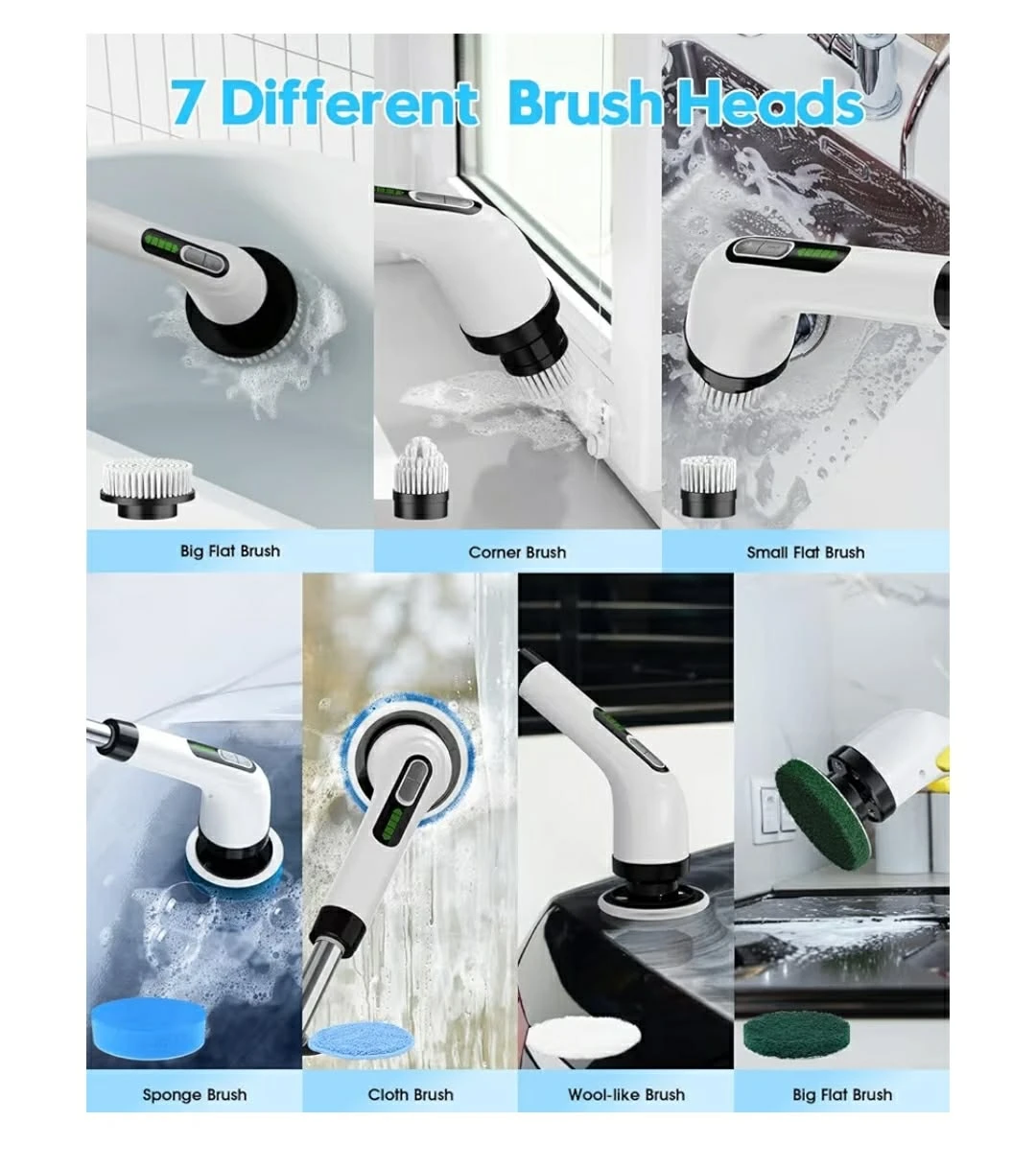 HighYes Electric Spin Scrubber 7-in-1 Cleaning Brush - photo 2