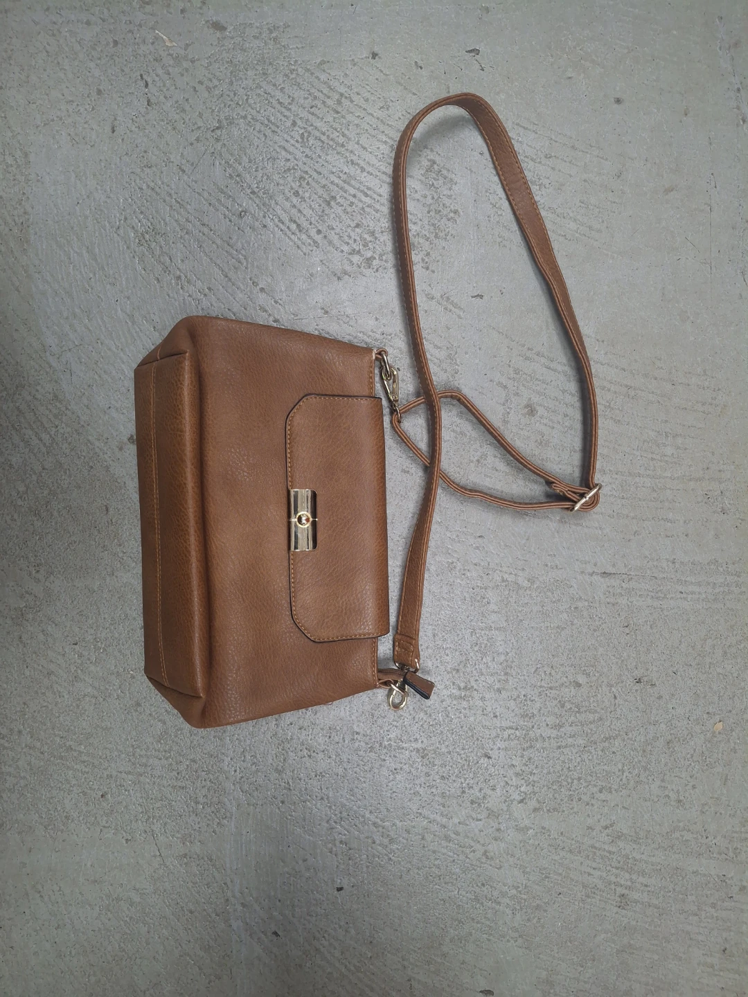 Brown Faux Leather Crossbody Purse - photo 3