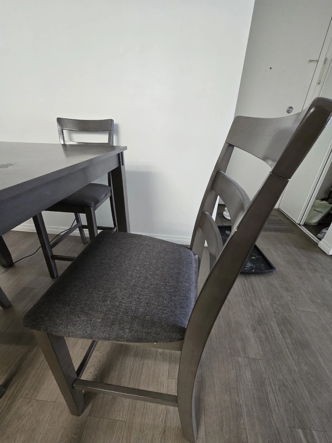 Grey Counter Height Dining Table Set with 4 Chairs - photo 2