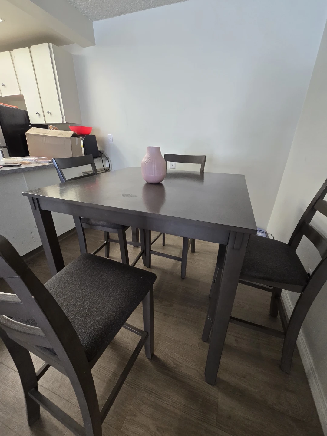 Grey Counter Height Dining Table Set with 4 Chairs - photo 3