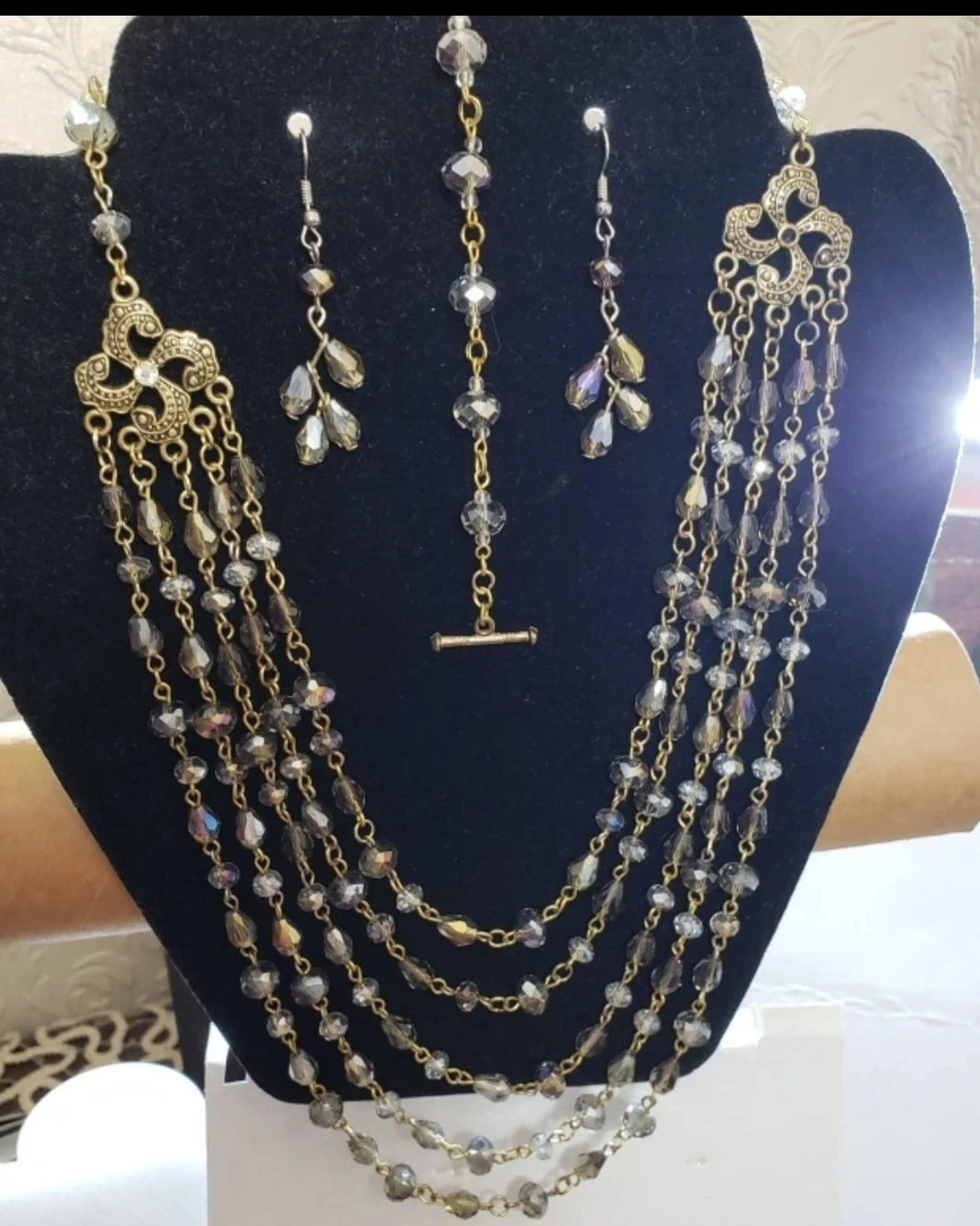 3 pcs  sparks set Beaded Necklace, Bracelet bracelet Earring