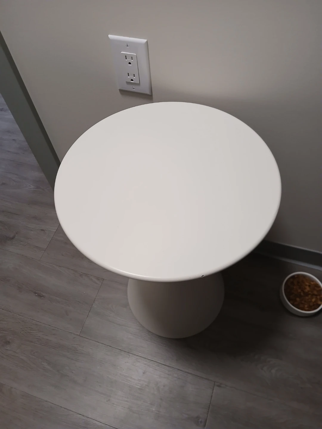 White Pedestal Accent Table - photo 3