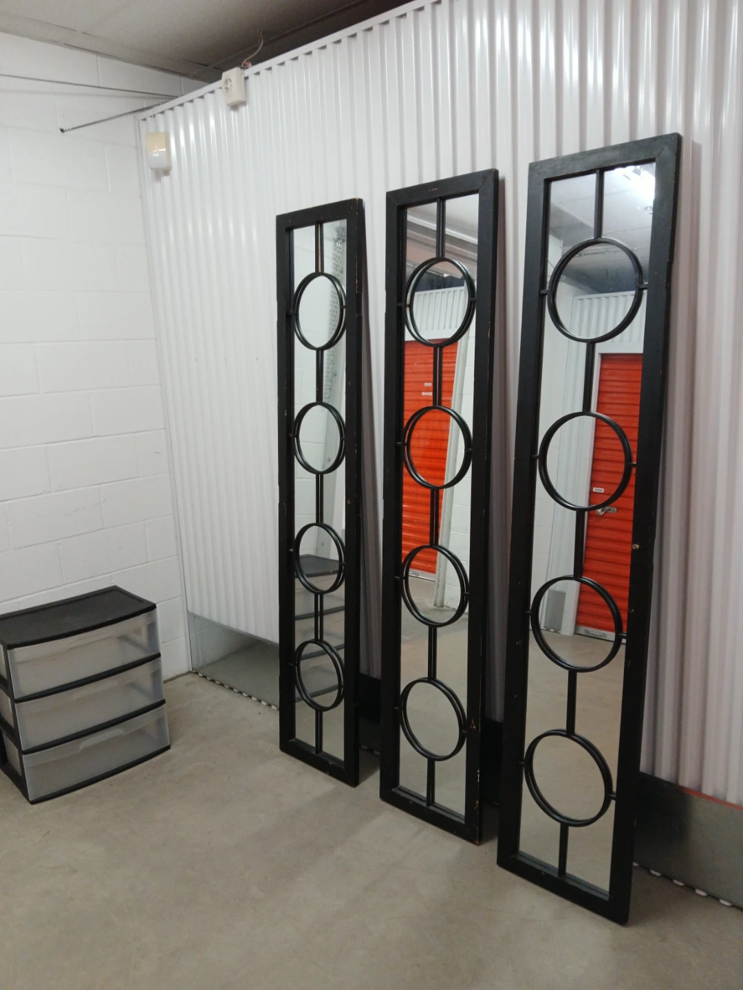Set of 3 Black Decorative Mirrors with metal Circle - photo 2