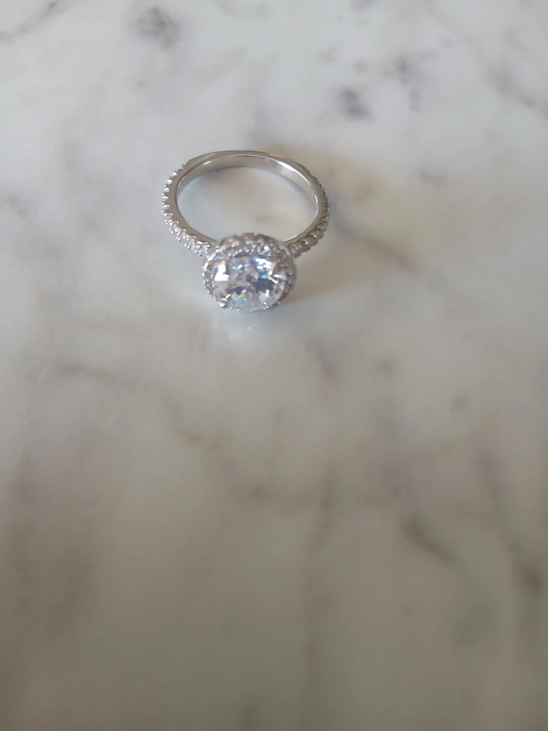 Silver cubic zaconia ring size 10