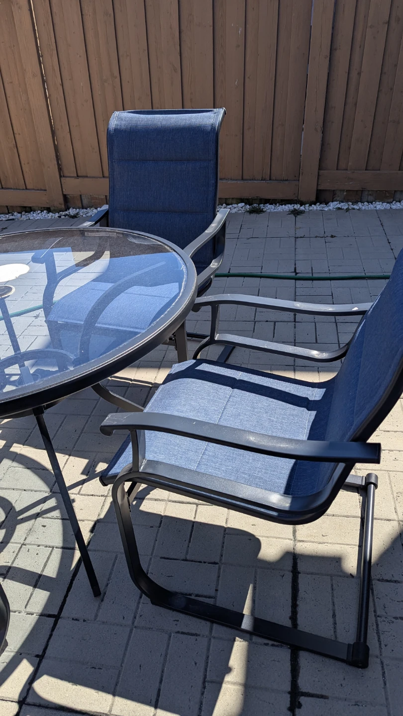 Steel Outdoor Patio Dining Set with Glass Top Table - photo 2