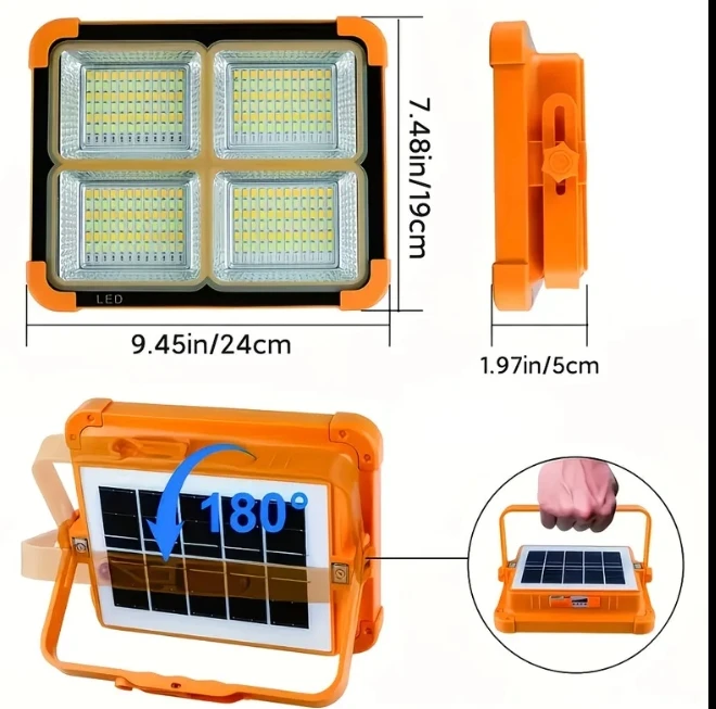 LED Flood Light with Solar Panel - photo 2