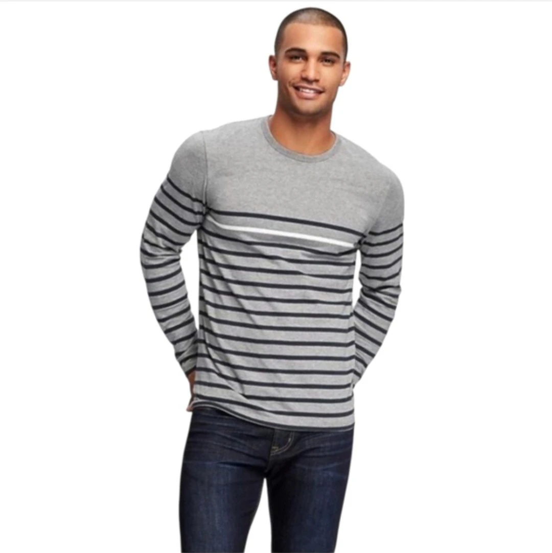 Brand New Old Navy Men's Cotton Striped Long Sleeve T-Shirt
