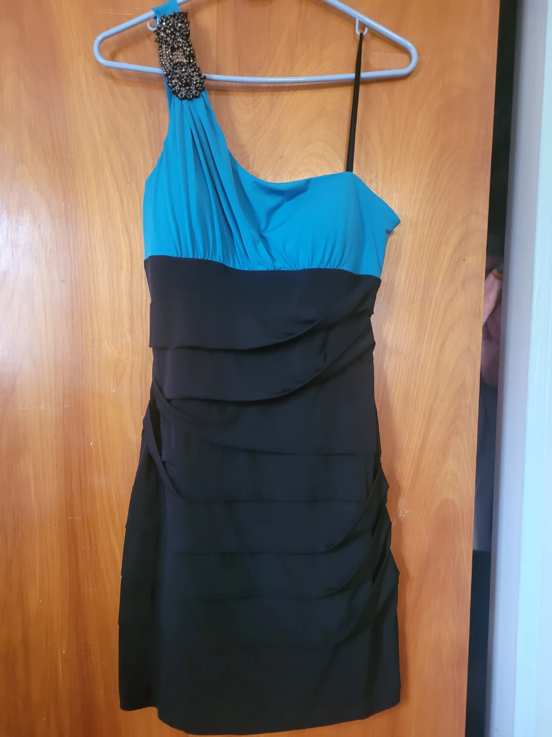 City Triangles One Shoulder Ruched Dress XL