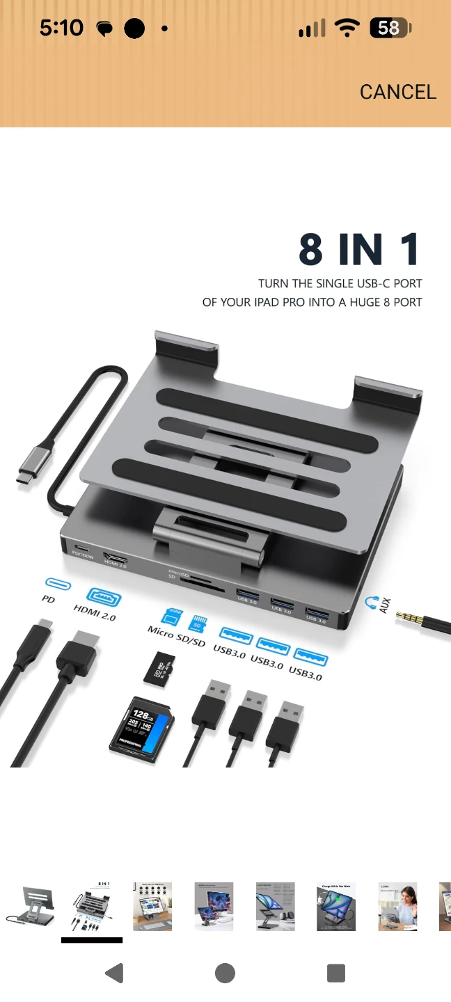 8-in-1 USB-C Hub Laptop / iPad Docking Station