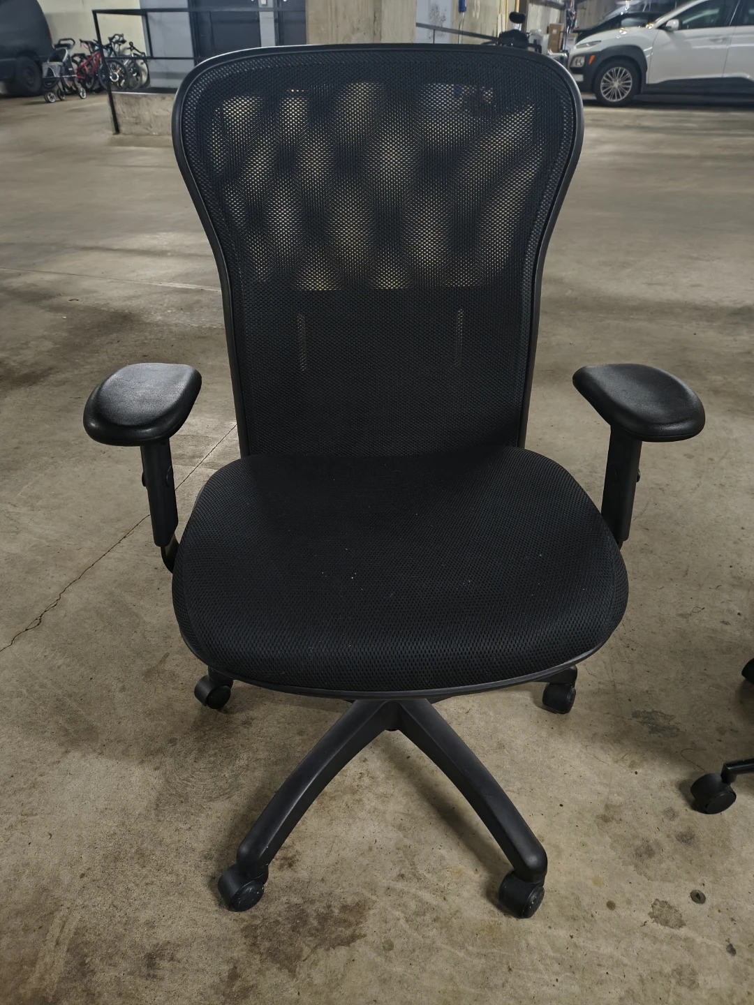 Black Mesh Office Chair with Adjustable Arms