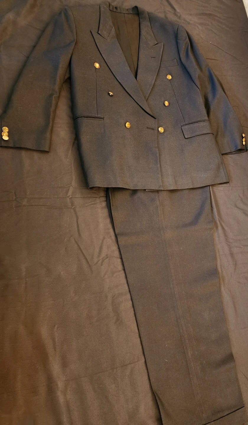 Black Double-Breasted Suit Set