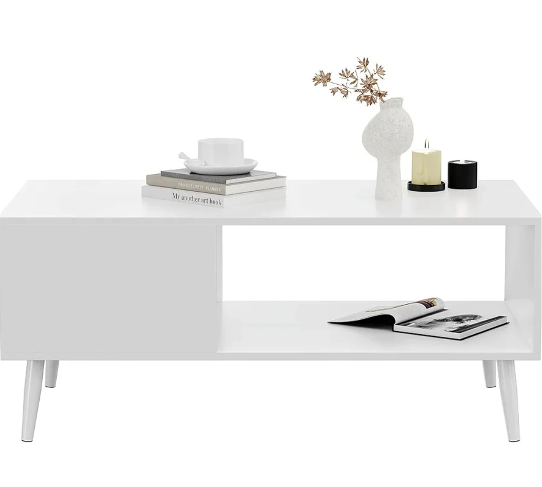 Modern White Coffee Table – Sleek, Minimal & Easy to Clean - photo 2