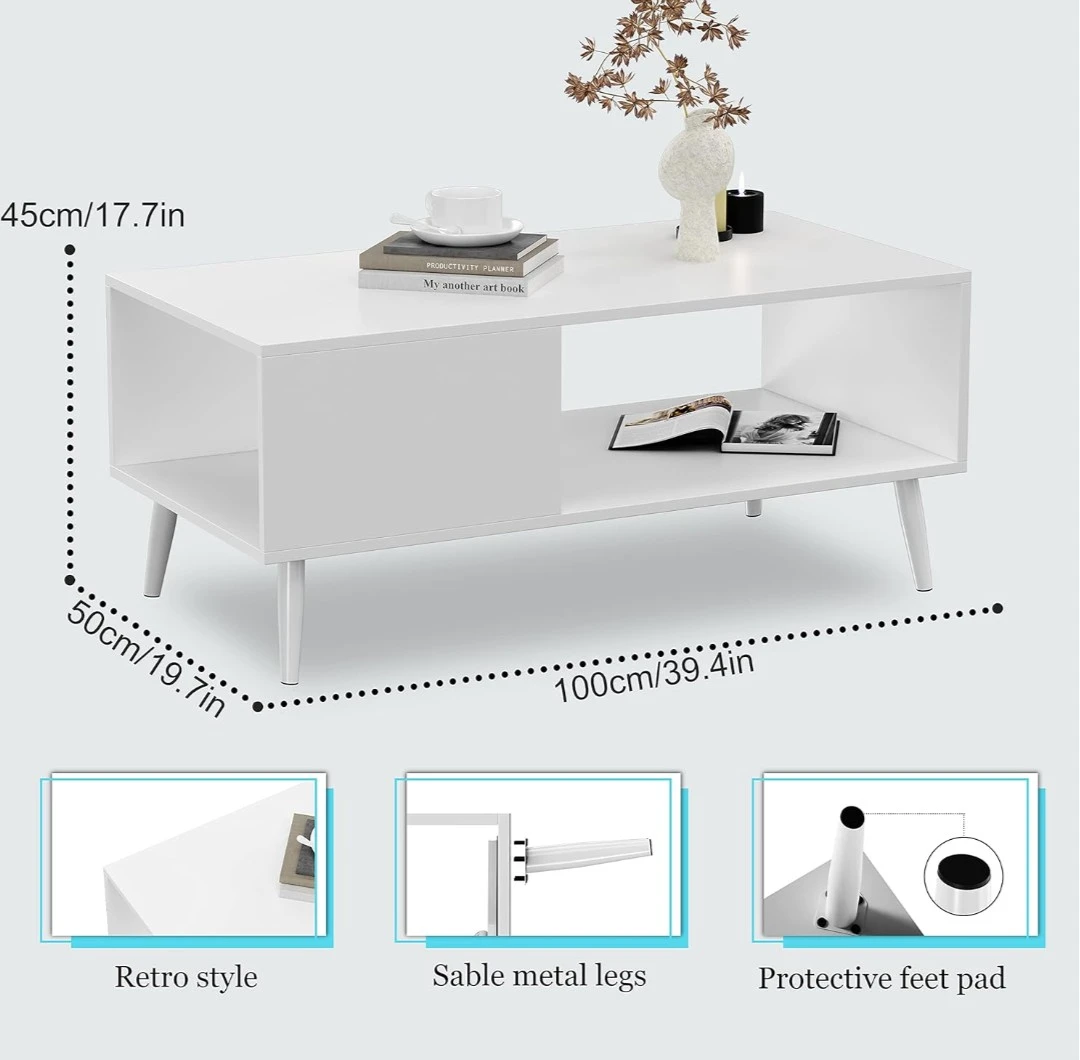 Modern White Coffee Table – Sleek, Minimal & Easy to Clean - photo 4