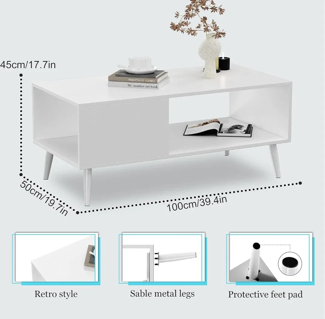 Modern White Coffee Table – Sleek, Minimal & Easy to Clean - photo 4