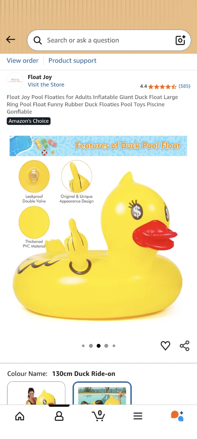 Float Joy Giant Duck Pool Float - 130cm - photo 3