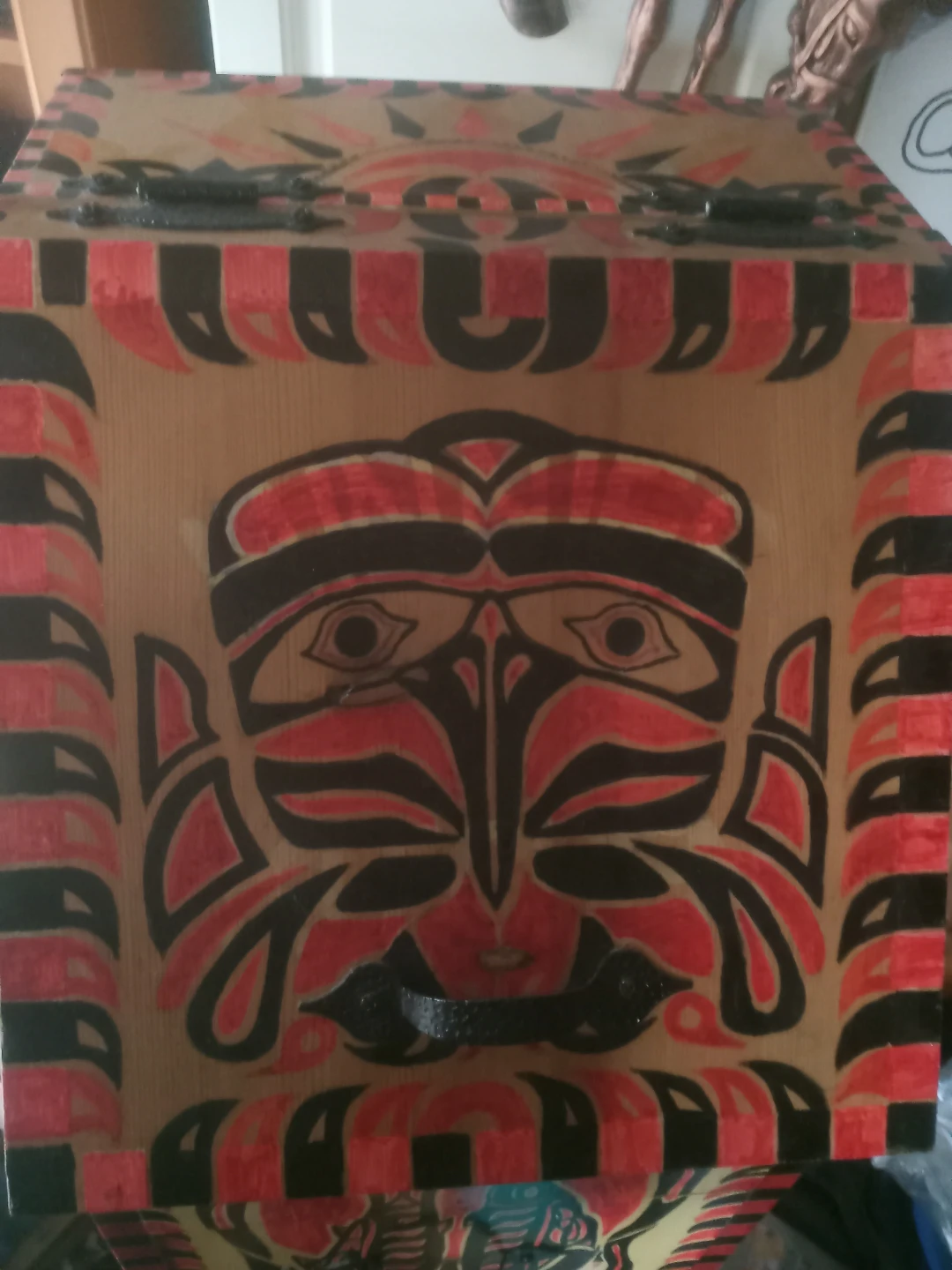 Hand-Painted Wooden Keepsake Box with Indigenous Art - photo 2