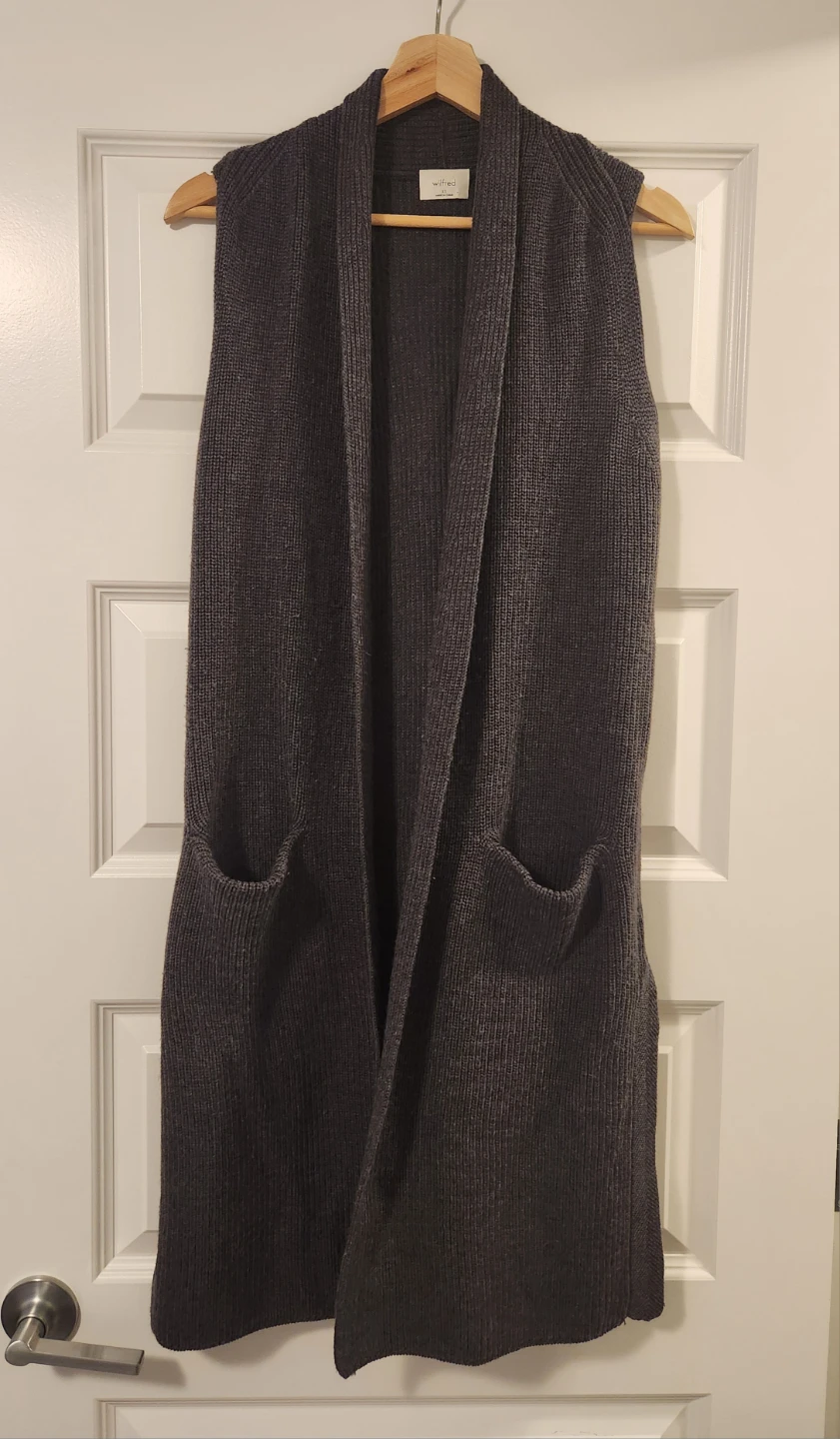 ARITZIA Wilfred Dunkirk Long Knit Cardigan Vest – Size XS