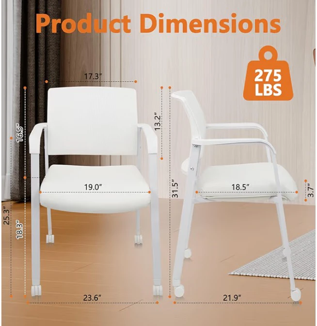 White Office Chair with Wheels - photo 4